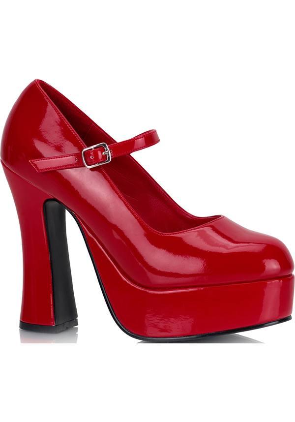 DOLLY-50 [Red Patent] | HEELS [PREORDER] - Beserk - all, clickfrenzy15-2023, demonia, demonia shoes, discountapp, fp, heel, heels, heels [preorder], labelpreorder, mary jane, mary janes, patent, ppo, preorder, red, shiny, shoe, shoes