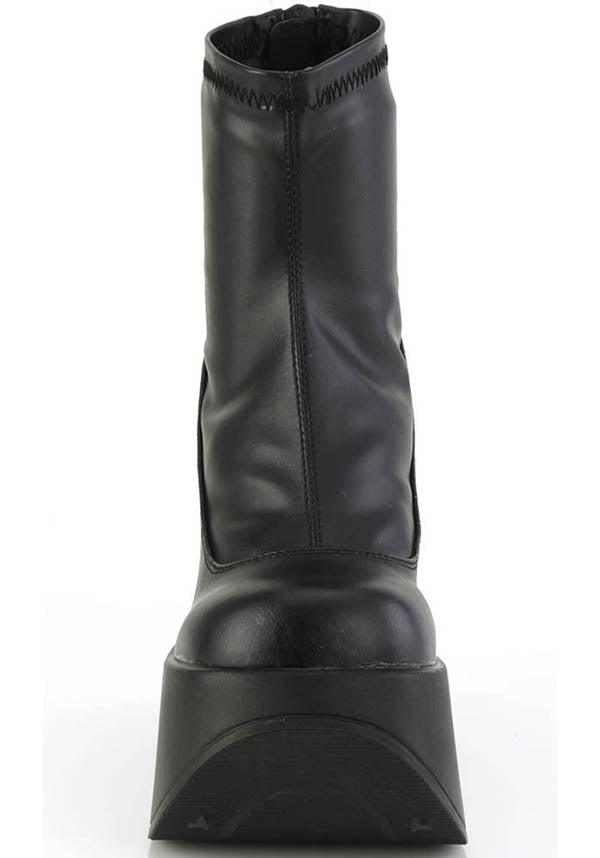 DYNAMITE-100 [Black] | PLATFORM BOOTS [PREORDER] - Beserk - all, ankle boots, black, boots, boots [preorder], clickfrenzy15-2023, demonia, demonia shoes, discountapp, fp, goth, gothic, labelpreorder, platform boots, platforms, platforms [preorder], ppo, preorder, shoes, star
