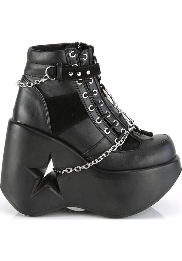DYNAMITE-101 [Black] | PLATFORMS [PREORDER] - Beserk - all, black, boots, boots [preorder], clickfrenzy15-2023, demonia, demonia shoes, discountapp, fp, labelpreorder, labelvegan, ladies, nov18, platforms, platforms [preorder], pleaserimageupdated, ppo, preorder, shoes, vegan