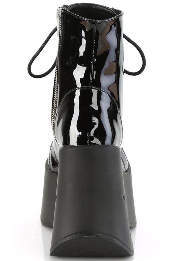 DYNAMITE-106 [Black Patent] | PLATFORM BOOTS [PREORDER] - Beserk - all, ankle boots, black, boots, boots [preorder], clickfrenzy15-2023, demonia, demonia shoes, discountapp, fp, googleshopping, labelpreorder, labelvegan, platform, platform boots, platforms, platforms [preorder], ppo, preorder, shoes, star, vegan