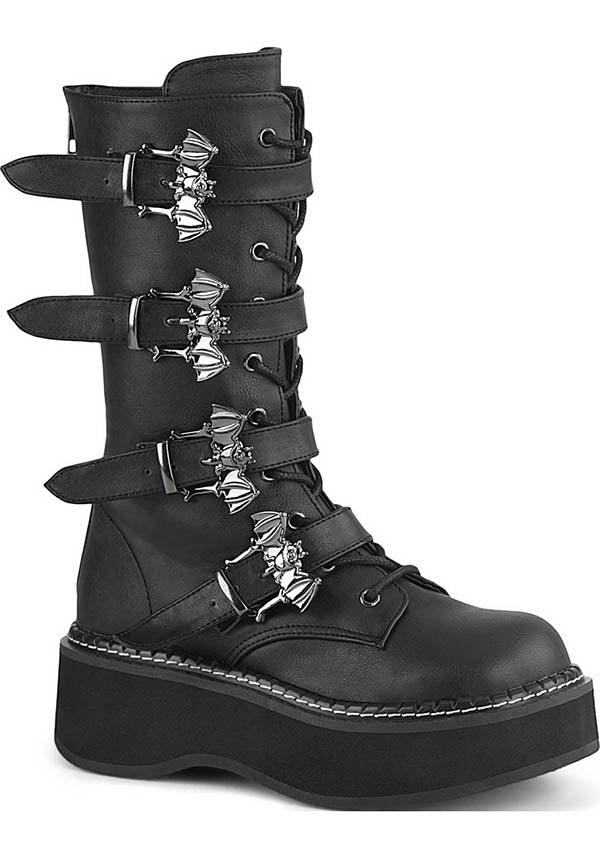 EMILY-322 [Black] | BOOTS [PREORDER] - Beserk - all, bat, bats, black, boot, boots, boots [preorder], clickfrenzy15-2023, discountapp, fp, goth, gothic, grunge, halloween, labelpreorder, labelvegan, platform, platforms, platforms [preorder], pleaserimageupdated, ppo, preorder, punk, shoes, vegan