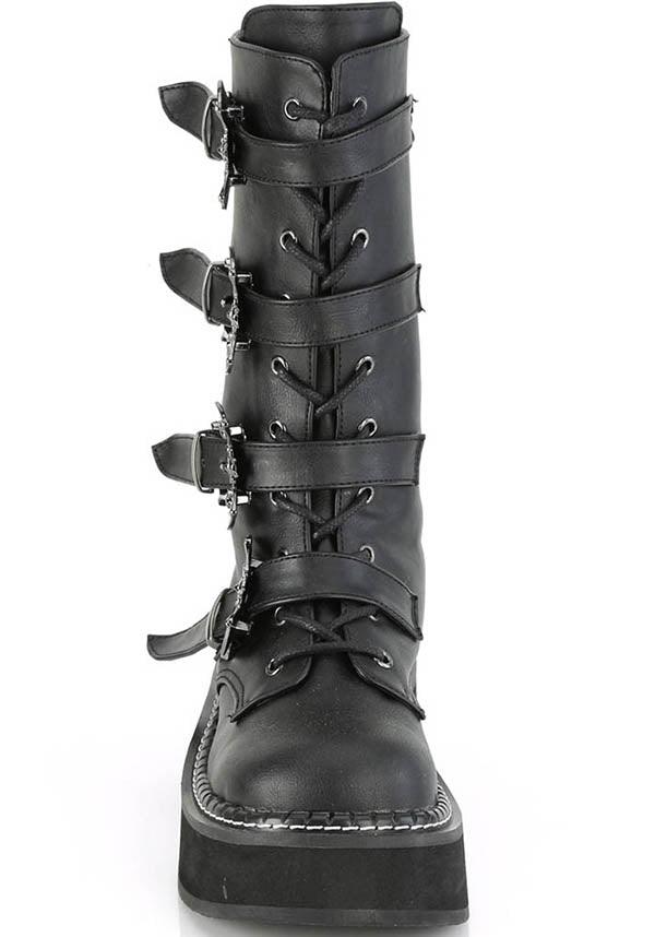 EMILY-322 [Black] | BOOTS [PREORDER] - Beserk - all, bat, bats, black, boot, boots, boots [preorder], clickfrenzy15-2023, discountapp, fp, goth, gothic, grunge, halloween, labelpreorder, labelvegan, platform, platforms, platforms [preorder], pleaserimageupdated, ppo, preorder, punk, shoes, vegan