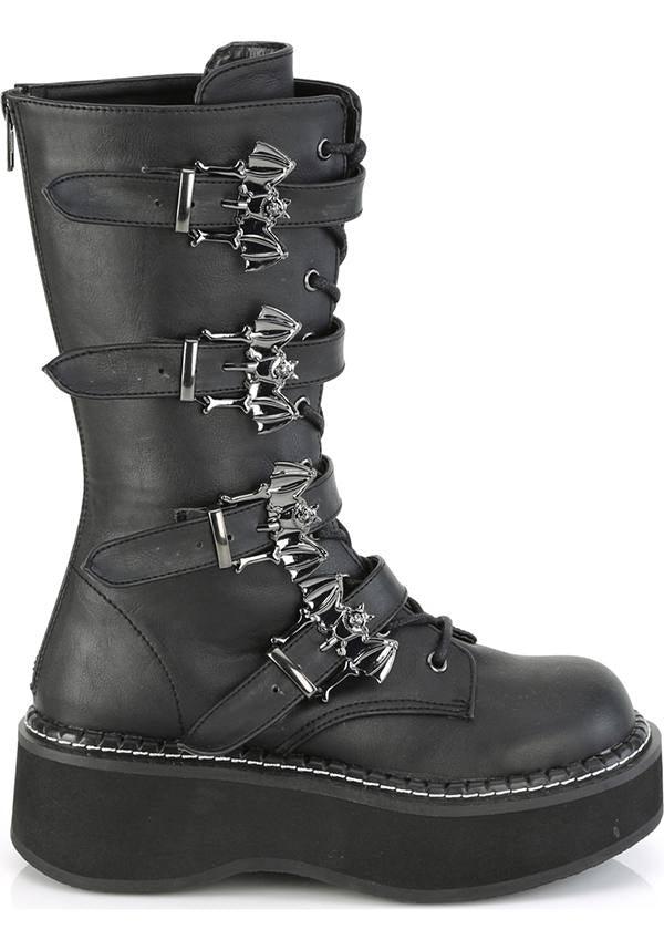 EMILY-322 [Black] | BOOTS [PREORDER] - Beserk - all, bat, bats, black, boot, boots, boots [preorder], clickfrenzy15-2023, discountapp, fp, goth, gothic, grunge, halloween, labelpreorder, labelvegan, platform, platforms, platforms [preorder], pleaserimageupdated, ppo, preorder, punk, shoes, vegan
