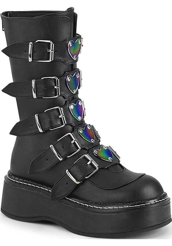 EMILY-330 [Black] | PLATFORM BOOTS [PREORDER] - Beserk - all, black, boots, boots [preorder], clickfrenzy15-2023, demonia, demonia shoes, discountapp, fp, labelpreorder, labelvegan, ladies, oct19, platforms, platforms [preorder], pleaserimageupdated, ppo, preorder, price, shoes, vegan