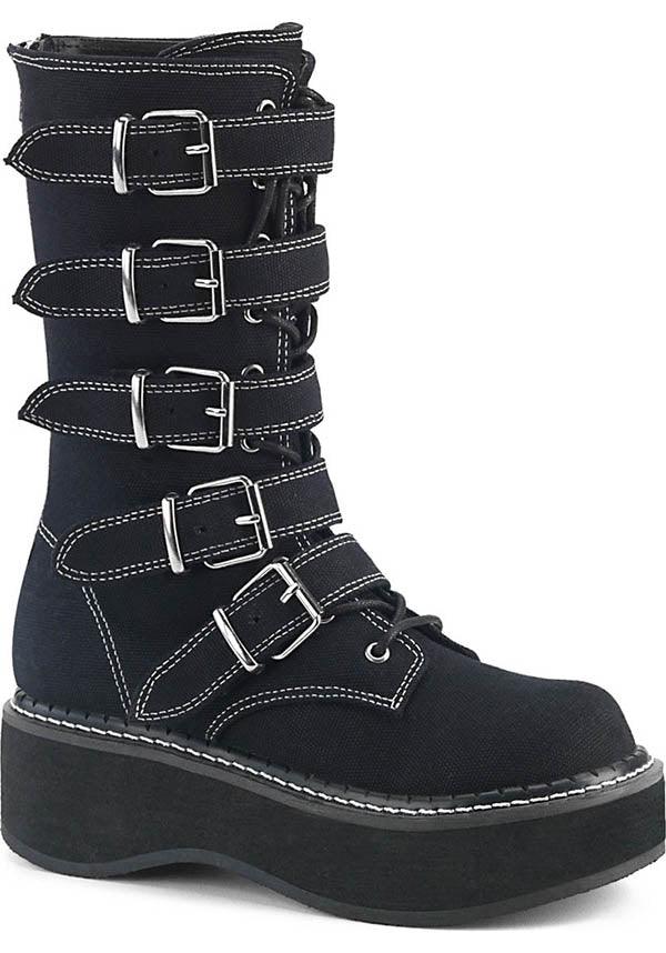 EMILY-341 [Black] | PLATFORM BOOTS [PREORDER] - Beserk - all, black, boots, boots [preorder], clickfrenzy15-2023, demonia, demonia shoes, discountapp, fp, goth, gothic, labelpreorder, labelvegan, ladies, nov18, platforms, platforms [preorder], pleaserimageupdated, ppo, preorder, shoes, vegan