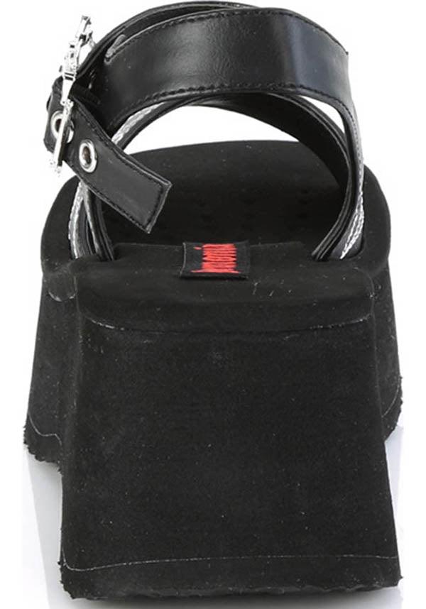 FUNN-10 [Black] | FLATS [PREORDER] - Beserk - all, black, clickfrenzy15-2023, demonia, demonia shoes, discountapp, fp, labelpreorder, labelvegan, platform, platforms, platforms [preorder], pool slides and slip ons, ppo, preorder, sandals, shoes, spider, spider web, spiderweb, spiderwebs, vegan