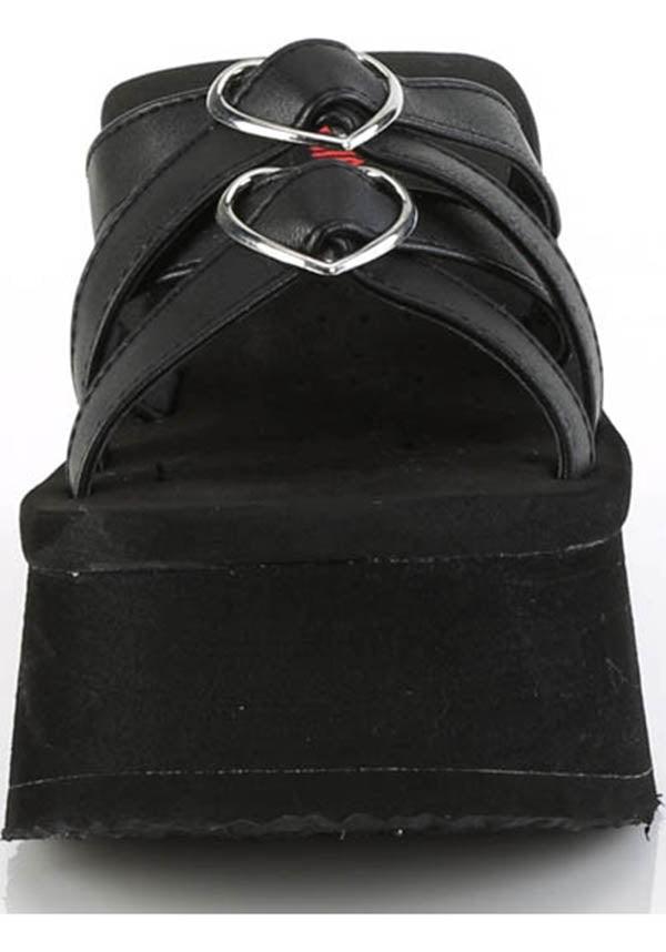 FUNN-15 [Black] | PLATFORMS [PREORDER] - Beserk - all, black, clickfrenzy15-2023, demonia, demonia shoes, discountapp, fp, labelpreorder, labelvegan, platforms, platforms [preorder], pool slides and slip ons, ppo, preorder, sandals, shoes, vegan