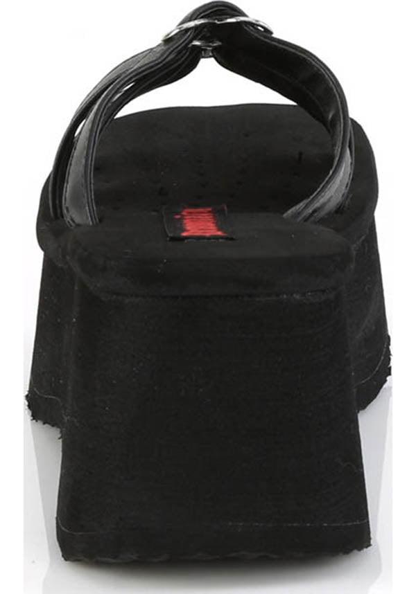 FUNN-15 [Black] | PLATFORMS [PREORDER] - Beserk - all, black, clickfrenzy15-2023, demonia, demonia shoes, discountapp, fp, labelpreorder, labelvegan, platforms, platforms [preorder], pool slides and slip ons, ppo, preorder, sandals, shoes, vegan