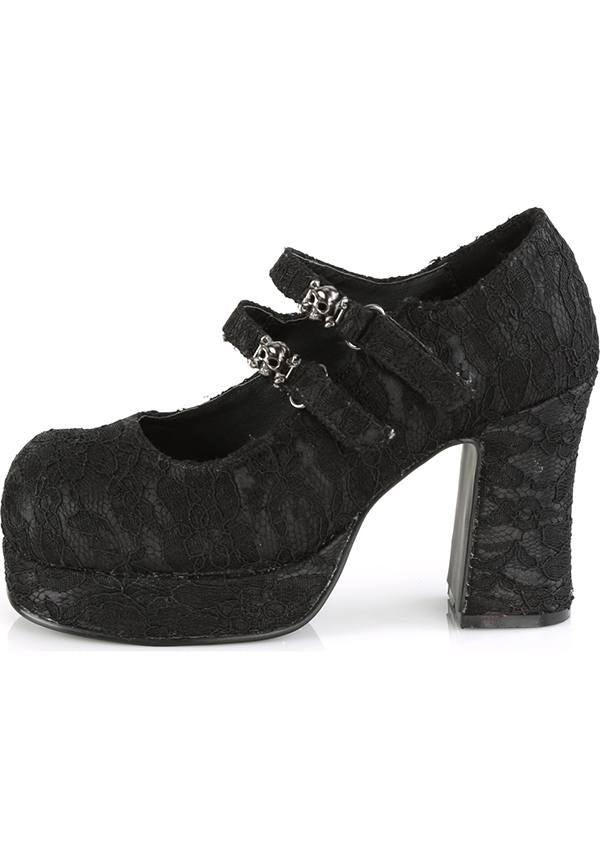 GOTHIKA-09 [Black Lace] | PLATFORM HEELS [PREORDER] - Beserk - all, black, clickfrenzy15-2023, demonia, demonia shoes, discountapp, fp, goth, gothic, halloween, heels, heels [preorder], jun18, labelpreorder, labelvegan, lace, lolita, mary jane, mary janes, platforms, platforms [preorder], pleaserimageupdated, ppo, preorder, pricematched, shoes, skull, skulls, vegan