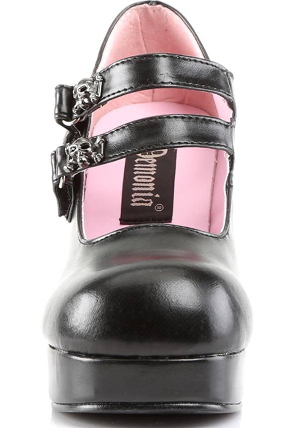 GOTHIKA-09 [Black] | PLATFORM HEELS [IN STOCK] - Beserk - all, black, clickfrenzy15-2023, demonia, demonia shoes, discountapp, dm18082022, fp, goth, gothic, halloween, heels, heels [in stock], in stock, instock, labelinstock, labelvegan, lolita, mary jane, mary janes, platform, platforms, platforms [in stock], pleaserimageupdated, pleaserrestock, shoes, skull, skulls, vegan