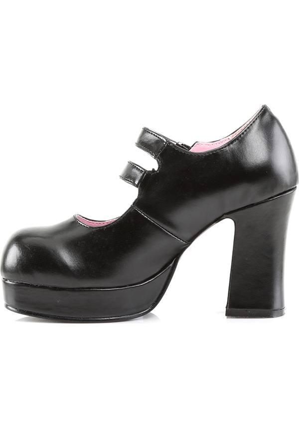 GOTHIKA-09 [Black] | PLATFORM HEELS [IN STOCK] - Beserk - all, black, clickfrenzy15-2023, demonia, demonia shoes, discountapp, dm18082022, fp, goth, gothic, halloween, heels, heels [in stock], in stock, instock, labelinstock, labelvegan, lolita, mary jane, mary janes, platform, platforms, platforms [in stock], pleaserimageupdated, pleaserrestock, shoes, skull, skulls, vegan