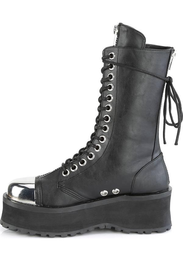GRAVEDIGGER-14 [Black] | BOOTS [PREORDER] - Beserk - all, black, boot, boots, boots [preorder], clickfrenzy15-2023, demonia, demonia shoes, discountapp, fp, goth, gothic, grunge, jul19, labelpreorder, labelvegan, mens shoes, mid calf boots, platform, platform boots, platforms, platforms [preorder], pleaserimageupdated, ppo, preorder, punk, shoes, steel cap, techwear, vegan