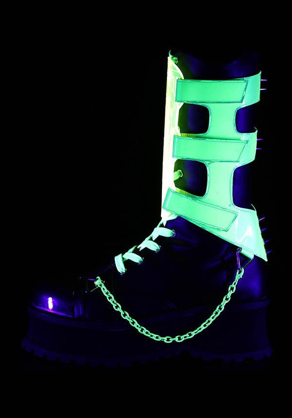 GRAVEDIGGER-255 [Black] | PLATFORM BOOTS [PREORDER] - Beserk - all, all ladies, black, boots, boots [preorder], clickfrenzy15-2023, demonia, demonia shoes, discountapp, fp, glow in the dark, goth, gothic, green, labelpreorder, labeluvreactive, labelvegan, ladies, mens shoes, platform boots, platforms, platforms [preorder], ppo, preorder, shoes, uv, uv reactive, uv_reactive, uvreactive, vegan