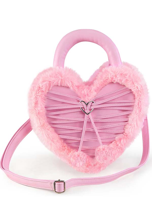 Faux Fur [Pink] Heart-Shaped | PURSE [PREORDER]