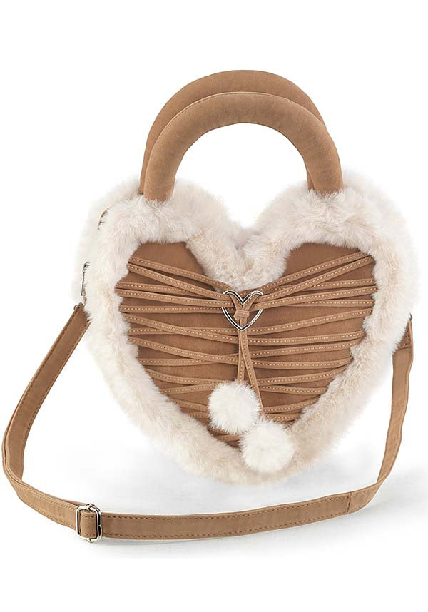 Faux Fur [Camel] Heart-Shaped | PURSE [PREORDER]*