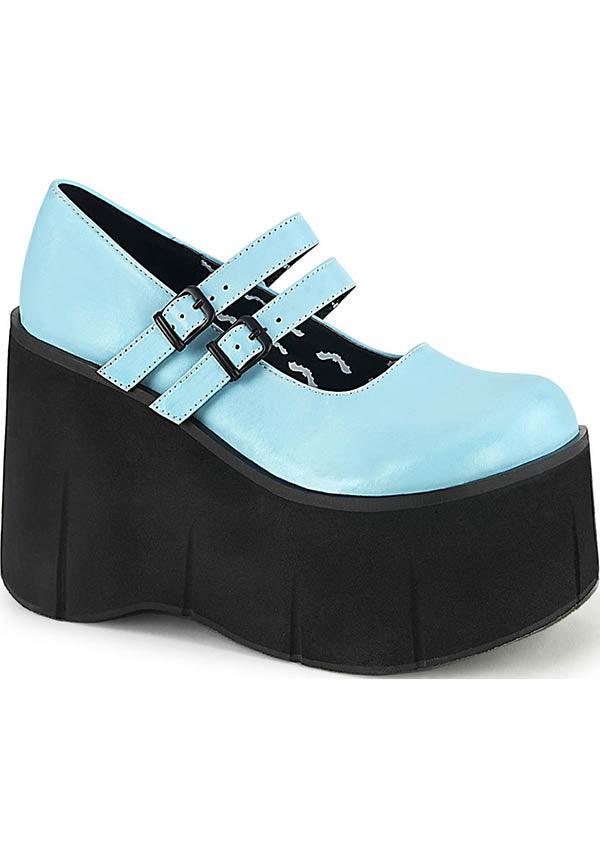 KERA-08 [Baby Blue] | PLATFORMS [PREORDER] - Beserk - all, baby blue, black, blue, clickfrenzy15-2023, colour:blue, demonia, demonia shoes, discountapp, fp, goth, gothic, harajuku, kawaii, labelpreorder, labelvegan, mary janes, pastel, pastel blue, pastel goth, platform, platforms, platforms [preorder], pleaserimageupdated, ppo, preorder, shoes, vegan