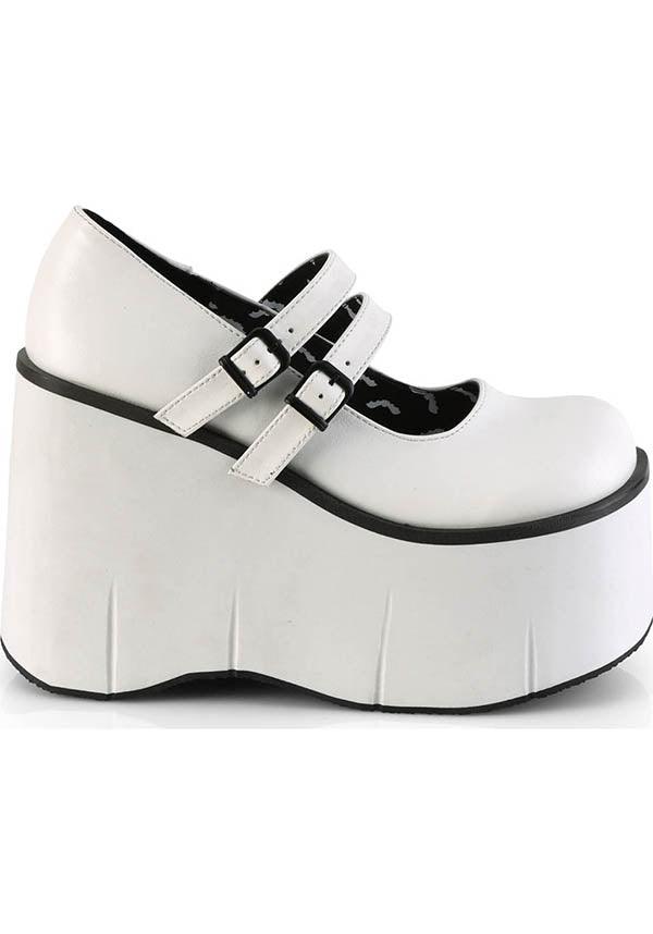 KERA-08 [White] | PLATFORMS [PREORDER] - Beserk - all, clickfrenzy15-2023, demonia, demonia shoes, discountapp, fp, goth, gothic, harajuku, labelpreorder, labelvegan, mary jane, mary janes, platform, platforms, platforms [preorder], pleaserimageupdated, ppo, preorder, pricematched, shoes, vegan, white