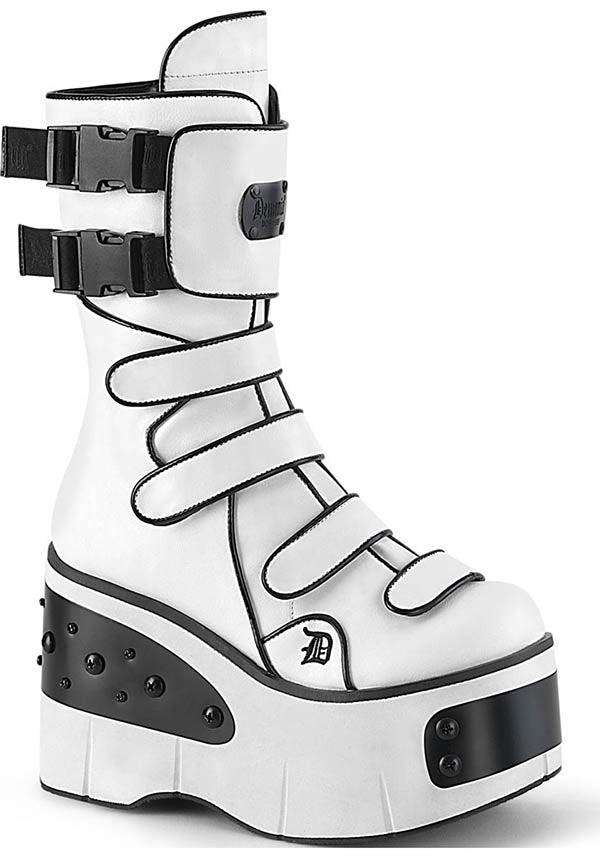 KERA-108 [White] | PLATFORM BOOTS [PREORDER] - Beserk - all, all ladies, boots, boots [preorder], clickfrenzy15-2023, demonia, demonia shoes, discountapp, fp, goth, gothic, labelpreorder, labelvegan, ladies, platforms, platforms [preorder], ppo, preorder, shoes, vegan, white