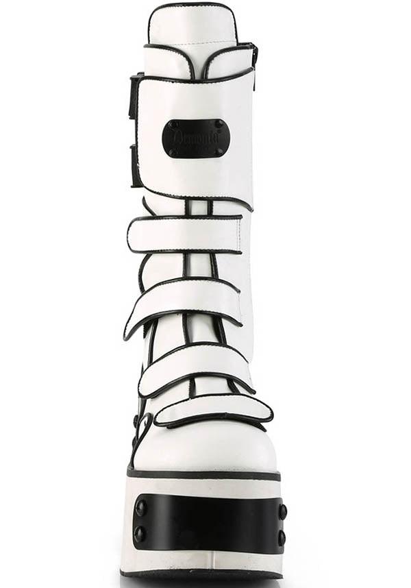 KERA-108 [White] | PLATFORM BOOTS [PREORDER] - Beserk - all, all ladies, boots, boots [preorder], clickfrenzy15-2023, demonia, demonia shoes, discountapp, fp, goth, gothic, labelpreorder, labelvegan, ladies, platforms, platforms [preorder], ppo, preorder, shoes, vegan, white