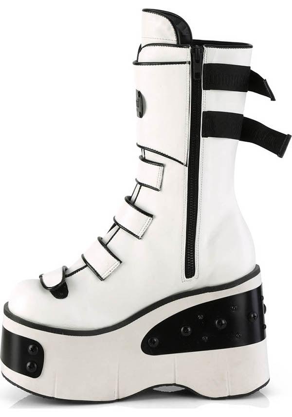 KERA-108 [White] | PLATFORM BOOTS [PREORDER] - Beserk - all, all ladies, boots, boots [preorder], clickfrenzy15-2023, demonia, demonia shoes, discountapp, fp, goth, gothic, labelpreorder, labelvegan, ladies, platforms, platforms [preorder], ppo, preorder, shoes, vegan, white