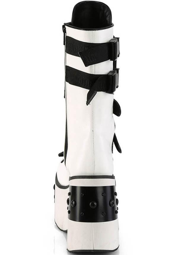 KERA-108 [White] | PLATFORM BOOTS [PREORDER] - Beserk - all, all ladies, boots, boots [preorder], clickfrenzy15-2023, demonia, demonia shoes, discountapp, fp, goth, gothic, labelpreorder, labelvegan, ladies, platforms, platforms [preorder], ppo, preorder, shoes, vegan, white