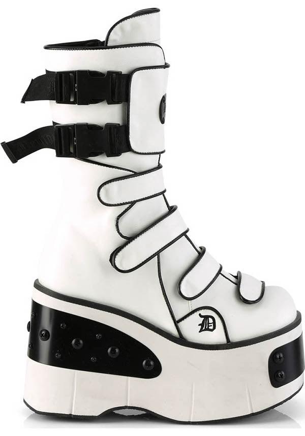 KERA-108 [White] | PLATFORM BOOTS [PREORDER] - Beserk - all, all ladies, boots, boots [preorder], clickfrenzy15-2023, demonia, demonia shoes, discountapp, fp, goth, gothic, labelpreorder, labelvegan, ladies, platforms, platforms [preorder], ppo, preorder, shoes, vegan, white