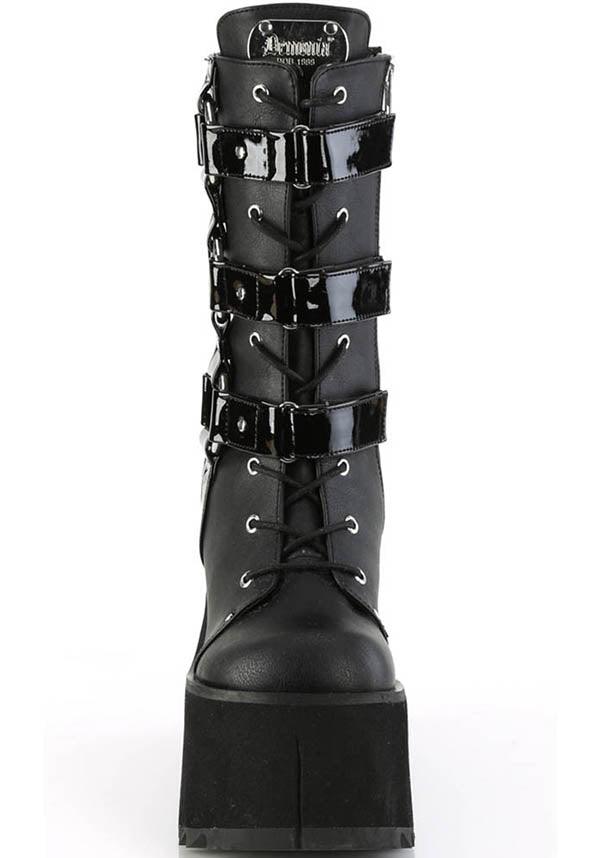 KERA-110 [Black] | PLATFORM BOOTS [PREORDER] - Beserk - all, black, boots, boots [preorder], clickfrenzy15-2023, demonia, demonia shoes, discountapp, fp, labelpreorder, labelvegan, mid calf boots, platform boots, platforms, platforms [preorder], ppo, preorder, shoes, vegan