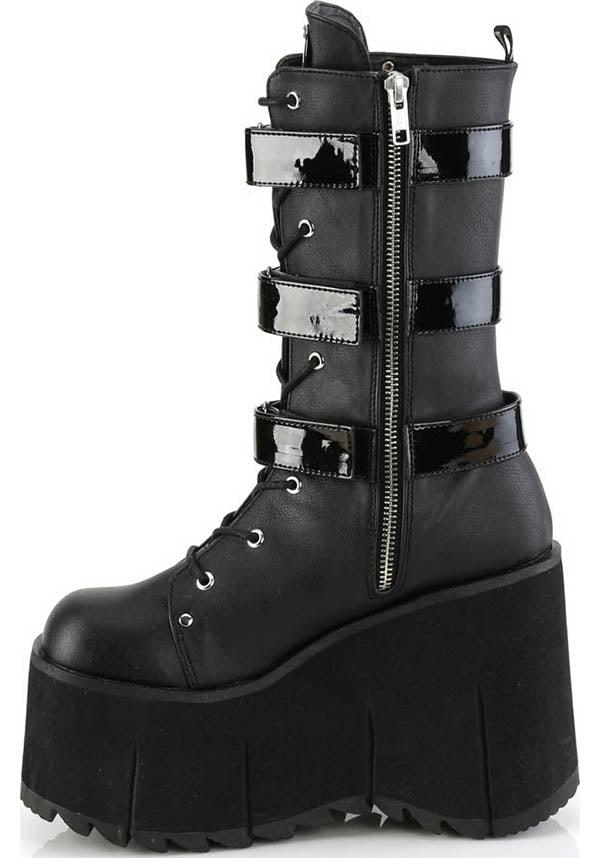KERA-110 [Black] | PLATFORM BOOTS [IN STOCK] - Beserk - all, apr22, black, boots, boots [in stock], clickfrenzy15-2023, demonia, demonia shoes, discountapp, dm18082022, fp, in stock, instock, labelinstock, labelvegan, mid calf boots, platform boots, platforms, platforms [in stock], pleaserrestock, punk, R100422, shoes, vegan, winter