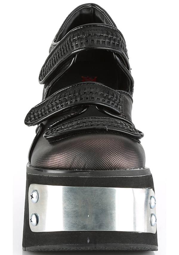KERA-13 [Black/Pewter] | PLATFORMS [PREORDER] - Beserk - all, black, bronze, brown, clickfrenzy15-2023, demonia, demonia shoes, discountapp, flats, flats [preorder], fp, goth, gothic, grunge, labelpreorder, labelvegan, metal, oct18, platform, platforms, platforms [preorder], pleaserimageupdated, ppo, preorder, punk, shoes, silver, vegan