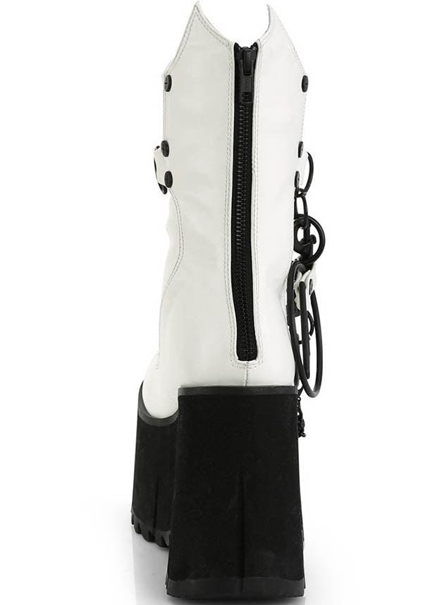 KERA-130 [White] | PLATFORM BOOTS [PREORDER] - Beserk - all, all ladies, boots, boots [preorder], chain, clickfrenzy15-2023, demonia, demonia shoes, discountapp, fp, goth, gothic, labelpreorder, labelvegan, ladies, pastel goth, platform, platform boots, platforms, platforms [preorder], ppo, preorder, shoes, vegan, white