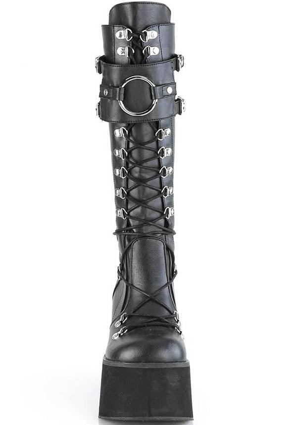 KERA-200 [Black] | PLATFORM BOOTS [PREORDER] - Beserk - all, black, boots, boots [preorder], clickfrenzy15-2023, demonia, discountapp, fp, goth, gothic, jun18, labelpreorder, labelvegan, ladies, platforms, platforms [preorder], ppo, preorder, shoes, techwear, vegan