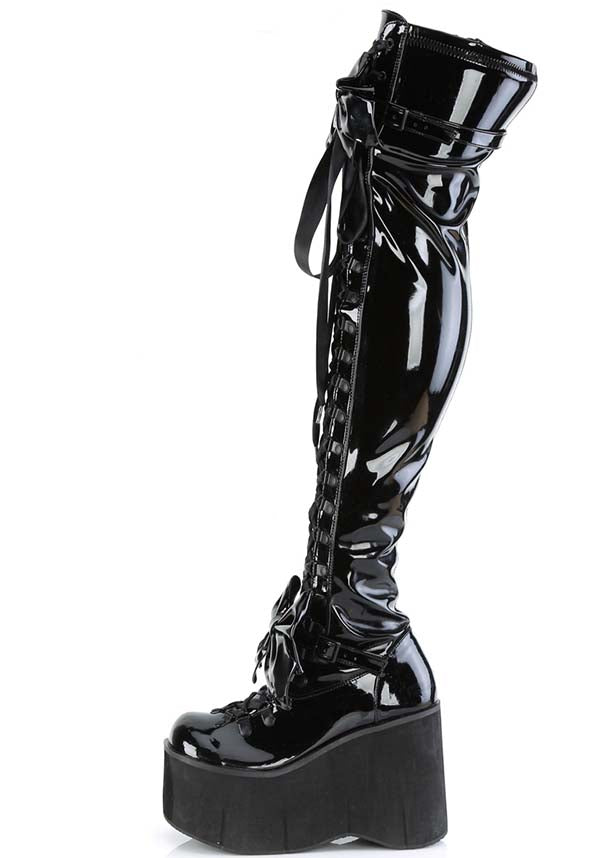 KERA-303 [Black Patent] | PLATFORM BOOTS [IN STOCK]**
