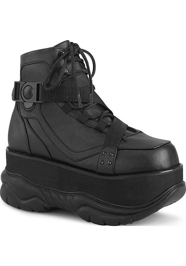 NEPTUNE-181 [Black] | PLATFORM BOOTS [PREORDER] - Beserk - all, black, boots, boots [preorder], clickfrenzy15-2023, demonia, demonia shoes, discountapp, fp, labelpreorder, labelvegan, oct19, platforms, platforms [preorder], pleaserimageupdated, ppo, preorder, price, shoes, techwear, vegan