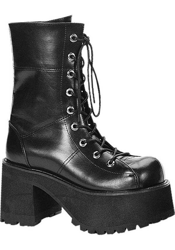 RANGER-301 [Black] | PLATFORM BOOTS [PREORDER] - Beserk - all, black, boot, boots, boots [preorder], clickfrenzy15-2023, demonia, demonia shoes, discountapp, fp, goth, gothic, labelpreorder, labelvegan, mid calf boots, platform, platform boots, platforms, platforms [preorder], pleaserimageupdated, ppo, preorder, shoes, vegan
