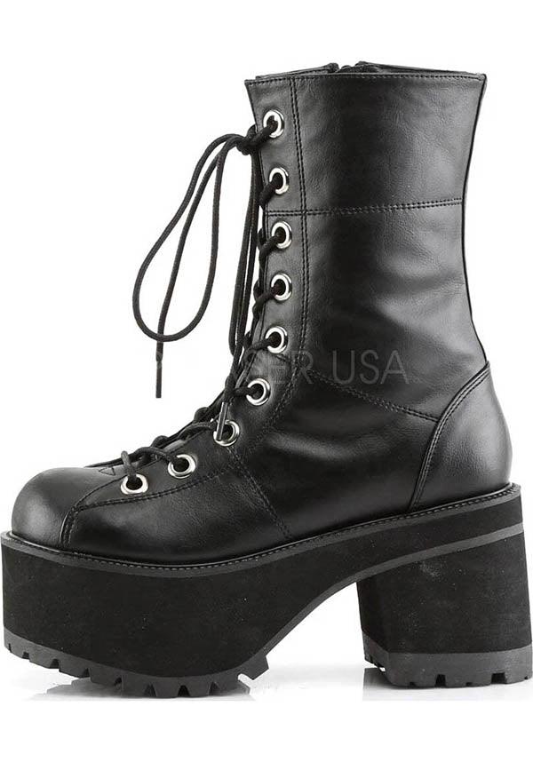 RANGER-301 [Black] | PLATFORM BOOTS [PREORDER] - Beserk - all, black, boot, boots, boots [preorder], clickfrenzy15-2023, demonia, demonia shoes, discountapp, fp, goth, gothic, labelpreorder, labelvegan, mid calf boots, platform, platform boots, platforms, platforms [preorder], pleaserimageupdated, ppo, preorder, shoes, vegan