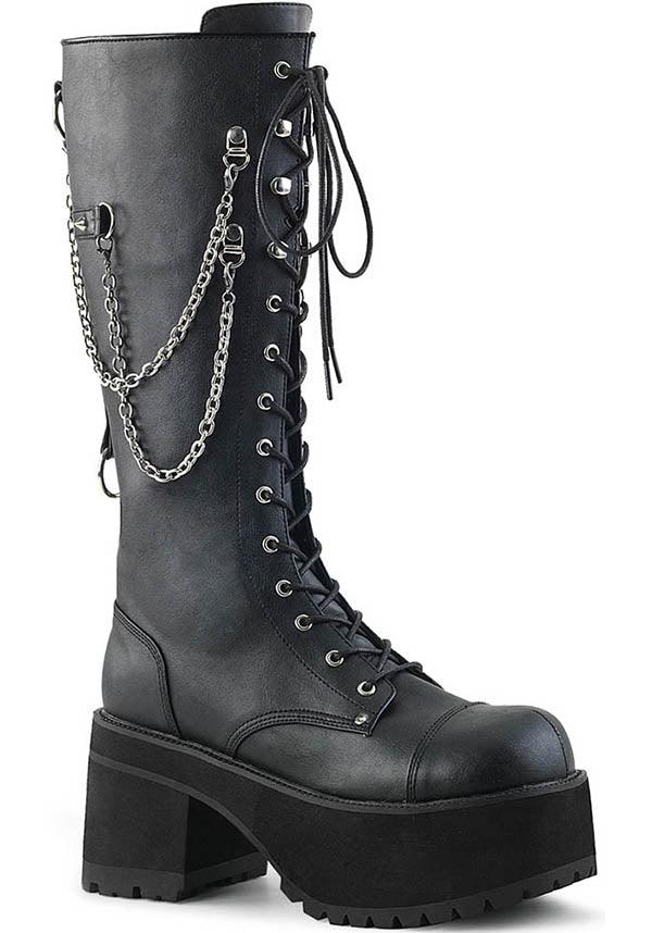 RANGER-303 [Black] | PLATFORM BOOTS [PREORDER] - Beserk - 01062020, all, black, boots, boots [preorder], clickfrenzy15-2023, demonia, discountapp, fp, goth, gothic, labelpreorder, labelvegan, mens shoes, pleaserimageupdated, ppo, preorder, shoes, vegan