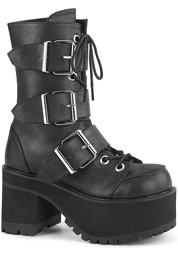 RANGER-308 [Black] | PLATFORM BOOTS [PREORDER] - Beserk - all, ankle boots, black, boot, boots, boots [preorder], clickfrenzy15-2023, demonia, demonia shoes, discountapp, fp, goth, gothic, grunge, labelpreorder, labelvegan, platform, platforms, platforms [preorder], ppo, preorder, punk, shoes, vegan