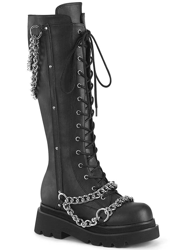 Demonia Shoes - RENEGADE-215 Black Platform Boots - Buy Online Australia