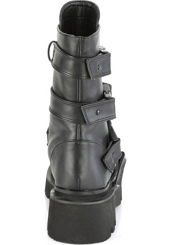 RENEGADE-55 [Black] | BOOTS [PREORDER] - Beserk - all, all ladies, ankle boots, black, boots, boots [preorder], buckle, buckle up, buckles, clickfrenzy15-2023, combat boots, discountapp, fp, goth, gothic, labelpreorder, labelvegan, ladies, ppo, preorder, shoes, vegan