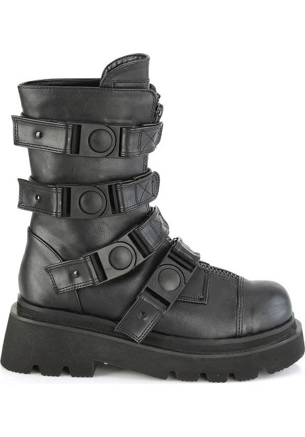 RENEGADE-55 [Black] | BOOTS [PREORDER] - Beserk - all, all ladies, ankle boots, black, boots, boots [preorder], buckle, buckle up, buckles, clickfrenzy15-2023, combat boots, discountapp, fp, goth, gothic, labelpreorder, labelvegan, ladies, ppo, preorder, shoes, vegan