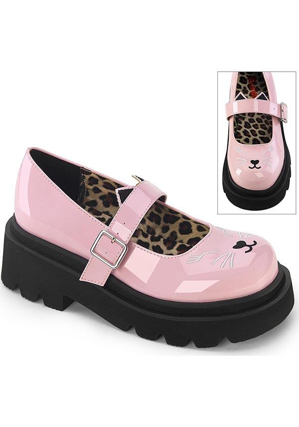 RENEGADE-56 [Baby Pink Patent] | FLATS [PREORDER] - Beserk - all, cat, cats, clickfrenzy15-2023, demonia, demonia shoes, discountapp, flats, flats [preorder], fp, labelpreorder, labelvegan, pastel pink, pink, ppo, preorder, shoes, vegan