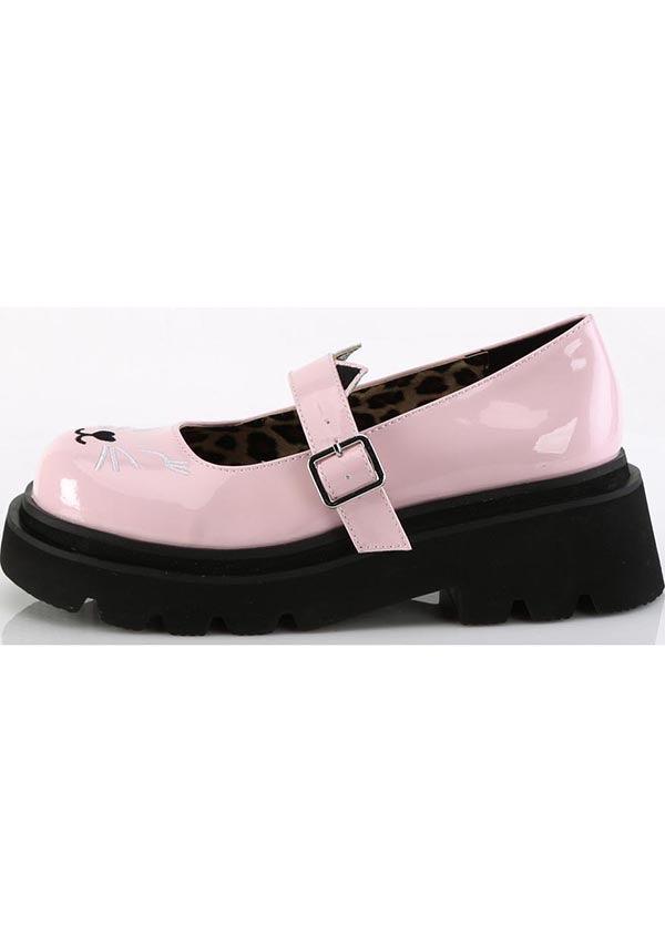 RENEGADE-56 [Baby Pink Patent] | FLATS [PREORDER] - Beserk - all, cat, cats, clickfrenzy15-2023, demonia, demonia shoes, discountapp, flats, flats [preorder], fp, labelpreorder, labelvegan, pastel pink, pink, ppo, preorder, shoes, vegan