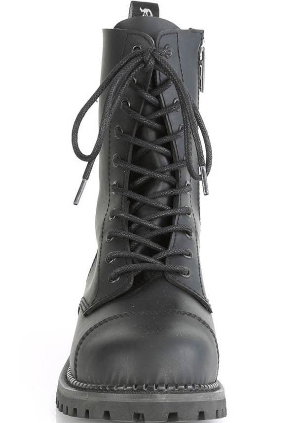 RIOT-10 [Black] | BOOTS [PREORDER] - Beserk - all, black, boots, boots [preorder], clickfrenzy15-2023, demonia, demonia shoes, discountapp, flats, flats [preorder], fp, goth, gothic, labelpreorder, labelvegan, pleaserimageupdated, ppo, preorder, shoes, vegan