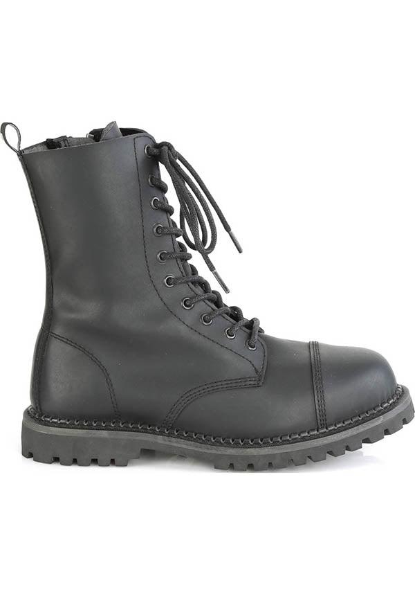 RIOT-10 [Black] | BOOTS [PREORDER] - Beserk - all, black, boots, boots [preorder], clickfrenzy15-2023, demonia, demonia shoes, discountapp, flats, flats [preorder], fp, goth, gothic, labelpreorder, labelvegan, pleaserimageupdated, ppo, preorder, shoes, vegan