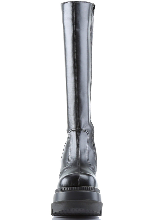 SHAKER-100 [Black] | PLATFORM BOOTS [PREORDER] - Beserk - all, black, boots, boots [preorder], clickfrenzy15-2023, delete, demonia, demonia shoes, discountapp, fp, knee high, labelpreorder, labelvegan, platforms, platforms [preorder], ppo, preorder, shoes, techwear, vegan