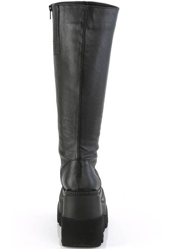 SHAKER-100WC [Black] | WIDE CALF PLATFORM BOOTS [PREORDER] - Beserk - all, black, boots, boots [preorder], clickfrenzy15-2023, discountapp, fp, knee high boots, labelpreorder, labelvegan, long boots, platform boots, platforms, platforms [preorder], ppo, preorder, shoes, vegan