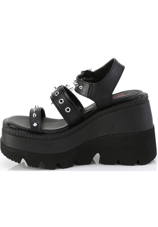 SHAKER-13 [Black Vegan Leather] | FLATS [PREORDER] - Beserk - all, black, clickfrenzy15-2023, demonia, demonia shoes, discountapp, fp, googleshopping, labelpreorder, labelvegan, platforms, platforms [preorder], pool slides and slip ons, ppo, preorder, sandals, shoes, spider web, spiderweb, vegan, web, webs