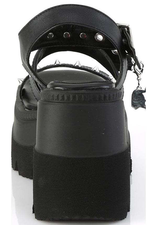 SHAKER-13 [Black Vegan Leather] | FLATS [PREORDER] - Beserk - all, black, clickfrenzy15-2023, demonia, demonia shoes, discountapp, fp, googleshopping, labelpreorder, labelvegan, platforms, platforms [preorder], pool slides and slip ons, ppo, preorder, sandals, shoes, spider web, spiderweb, vegan, web, webs