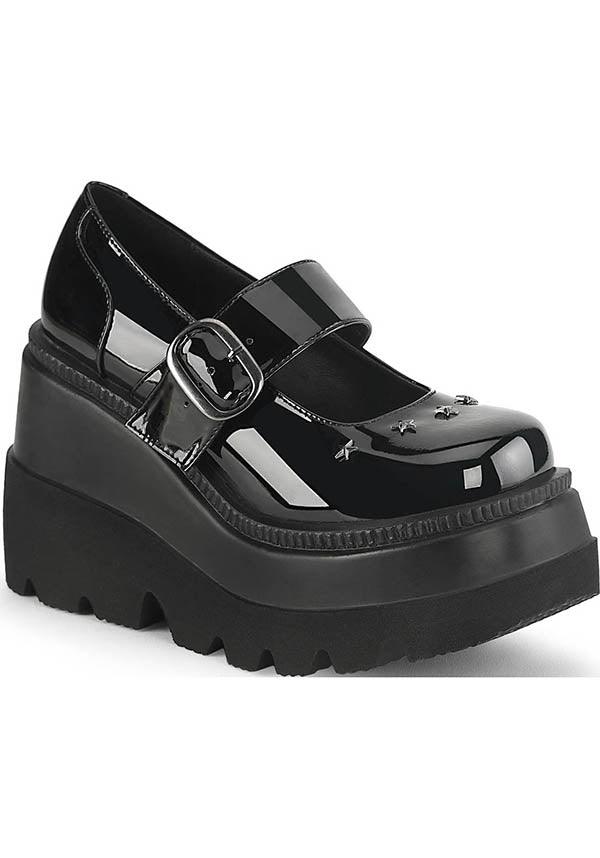 SHAKER-23 [Black Patent] | PLATFORMS [PREORDER] - Beserk - all, black, clickfrenzy15-2023, demonia, demonia shoes, discountapp, fp, goth, gothic, labelpreorder, labelvegan, patent, platforms, platforms [preorder], ppo, preorder, shoes, vegan