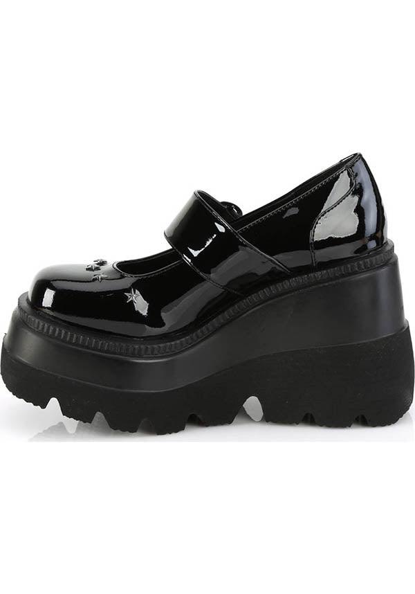 SHAKER-23 [Black Patent] | PLATFORMS [PREORDER] - Beserk - all, black, clickfrenzy15-2023, demonia, demonia shoes, discountapp, fp, goth, gothic, labelpreorder, labelvegan, patent, platforms, platforms [preorder], ppo, preorder, shoes, vegan